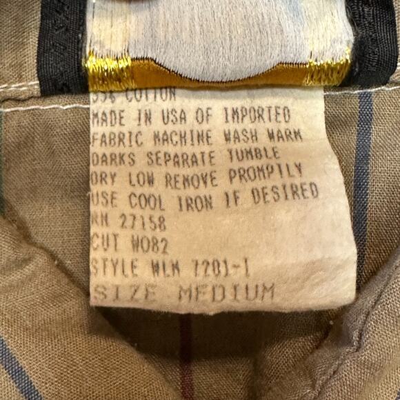 Vtg Holt Western Pearl Snap Mens Medium Brown Striped Button Down Shirt USA Made - Picture 5 of 6